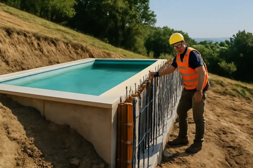 Realizzare una piscina su terreno in pendenza: quali accorgimenti adottare per non avere problemi strutturali