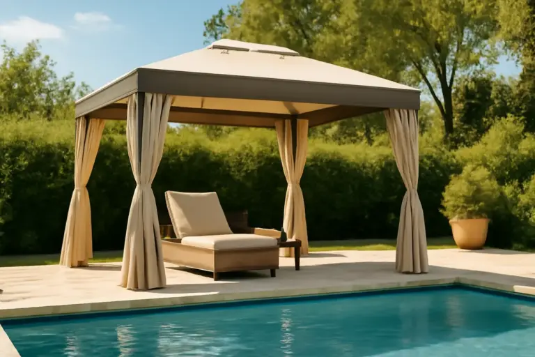 Gazebo per piscina autoportante: la soluzione salvaspazio che fa la differenza nelle giornate più calde